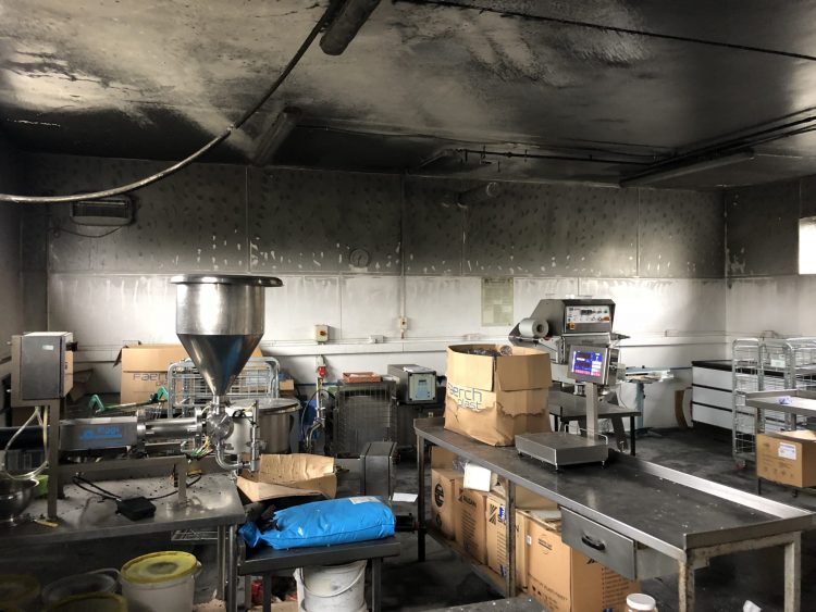 smoke damaged kitchen