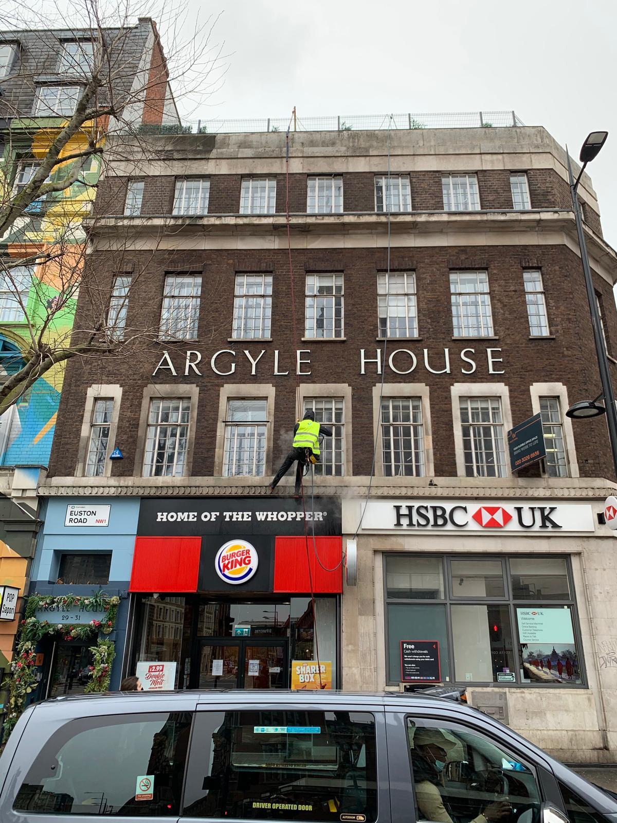 Argyle House in need of Abseil Cleaning