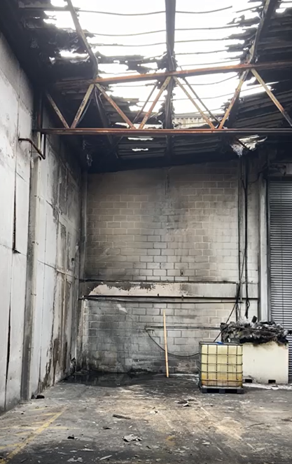 Fire Damage Repair Following An Explosion In A Reading Warehouse