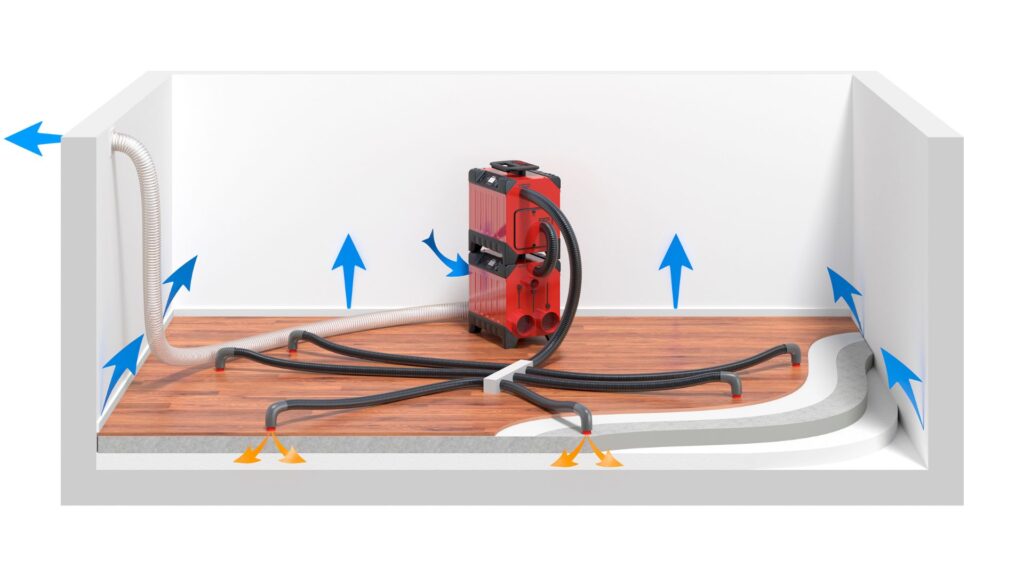 diagram illustrating the way pressure drying works.