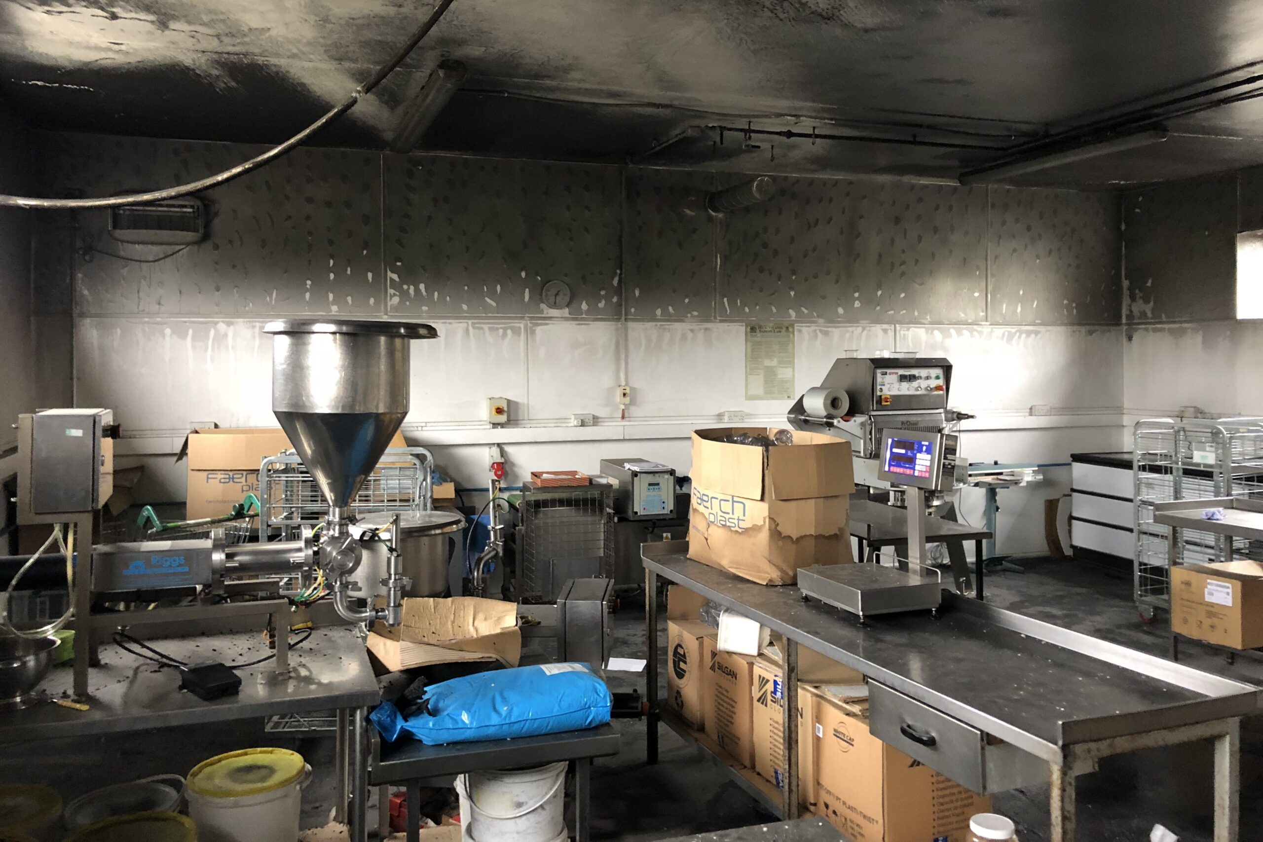 smoke damaged kitchen
