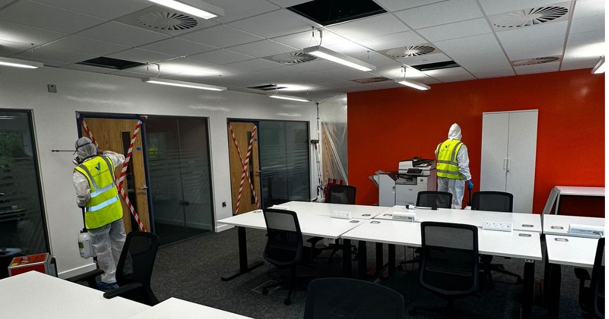 Vinci technicians removing mould from a commercial property,